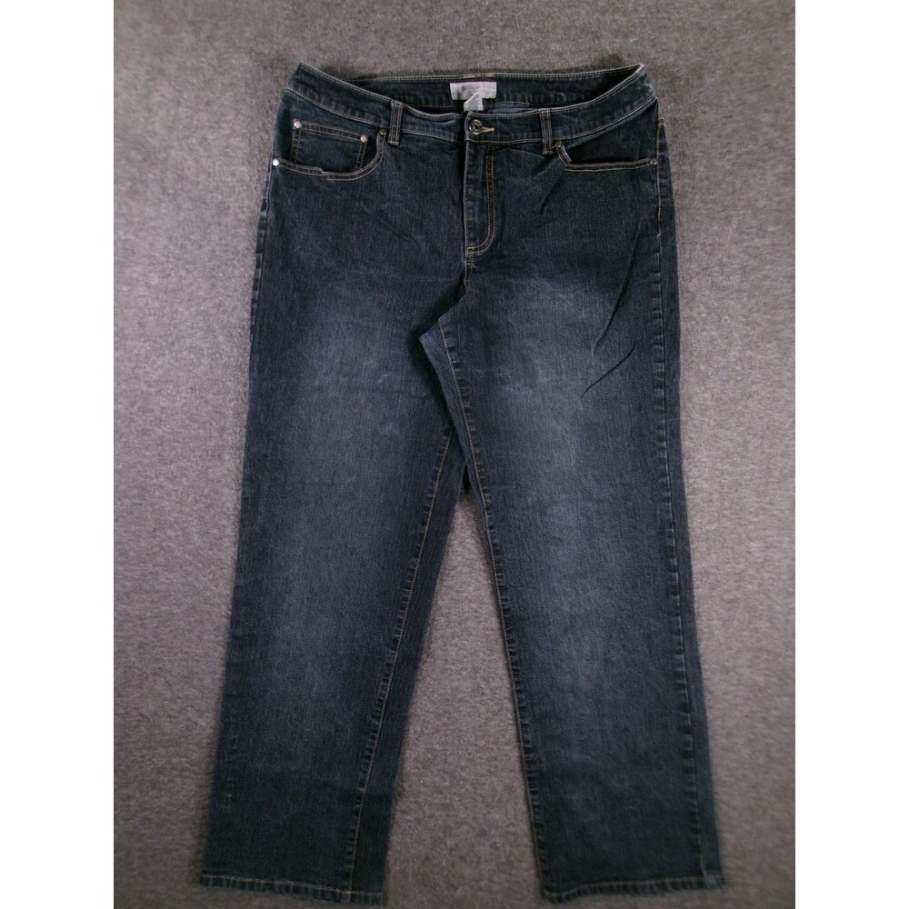 Sonoma Jeans Women 16W Blue Straight Leg Relaxed Fit Dark Wash Capsule Causal